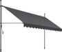 Tectake Klemluifel met handslinger - Balkonluifel zonder boren - Breedte 400 cm - Antraciet