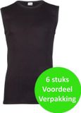 Beeren 6 stuks heren mouwloze shirts - 100% katoen - Naadloos - Zwart / XXL