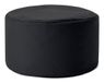 Lumaland Poef/voetenbank Rond Zwart PVC, Polyester 45 cm Diameter 25 cm Hoogte