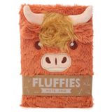 GiftLocalUK Grote pluche notitieblok Highland Coo Cow - koe