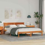 Maison Exclusive - Cadre de lit en marron délavé, 140 x 200 cm, fabriqué en pin massif