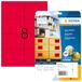 HERMA 5046 neon etiketten A4 (99,1 x 67,7 mm, 20 vellen, papier, mat) zelfklevend, bedrukbaar, permanent klevende gekleurde etiketten, 160 etiketten voor printer, neonrood