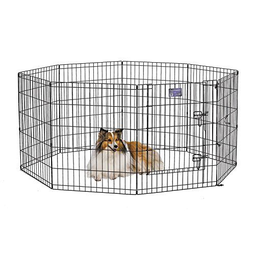 MidWest Homes for Pets Dog Exercise Pen & Box with Door - 60.96cm x 76.2cm - Black E-Coated - 550-30