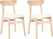 Beliani DOYLE - Set van 2 eetkamerstoelen - Lichtbruin/Lichtbeige - Rubberhout