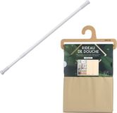 Urban Living Douchegordijn met ringen - beige - PVC - 180 x 200 cm - incl. uitschuifbare ophangstang 70-120 cm