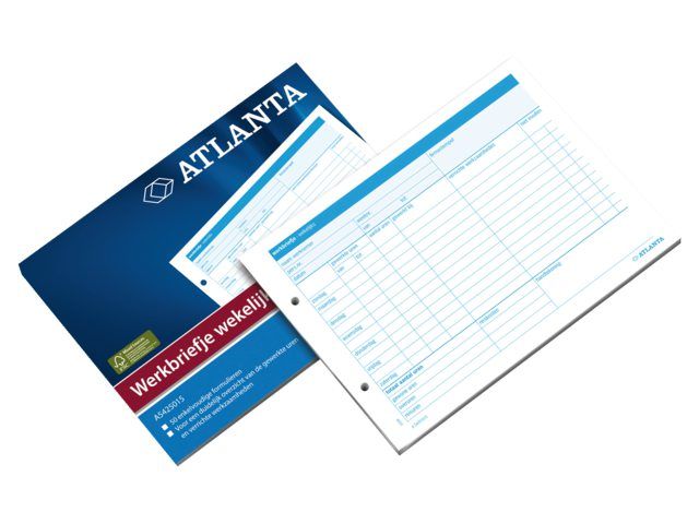 Jalema A5415-015 Werkbriefjes wekelijks Blauw A5 210 x 148 mm 70 g/m² 50 vel
