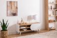 Hanah Home Stijlvolle tv-standaard, saffier & wit, 120 x 40 x 45 cm, 100% melamine gecoat deelbord, 18 mm dik, modern design voor woonkamer en entertainmentruimtes