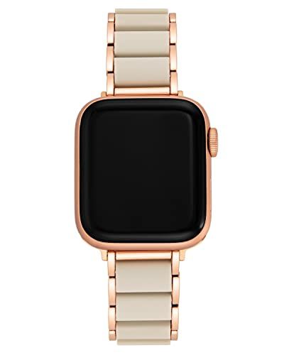 Anne Klein Rubberized modieuze armband voor Apple Watch, veilig, verstelbaar, Apple Watch reserveband, past de meeste polsen, beige, 38/40/41 mm