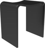 Zeza Solid tabouret de douche - 40x30x43cm - solid surface - noir mat