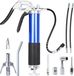 Graisse - Mini-kit manuelle - Haute pression 8000 PSI - Flexible de rallonge - Cylindre avec joint torique - Alliage d'aluminium - Certifié CE - Bleu