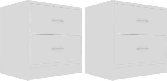 vidaXL Nachtkastjes 2 st 40x30x40 cm bewerkt hout wit