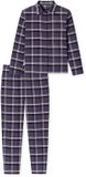 Schiesser Dames Pyjama Flanel Select Premium Katoen Lange Mouwen Paars Maat 46