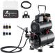VEVOR Airbrush Pistoolset Luchtcompressor met Tank 3 Spuitmonden Acrylverf 1 Pistool