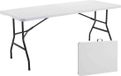 Oviala Table rectangulaire pliable 180 cm blanc plastique