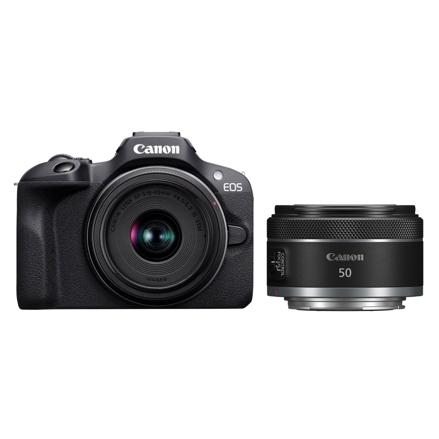 Canon Canon EOS R100 systeemcamera Zwart + RF-S 18-45mm IS STM + RF 50mm f/1.8 STM