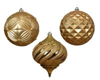 Decoris Figuur kunststof d20 cm lichtgoud a3 kerst