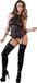 Erotic Treasure Cottelli Collection Bondage Jarretel Halter Body met Wetlook Banden Open Kruis en Borsten – Maat S – Zwart