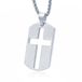 Mendes Steel Schakelketting Dogtag Zilverkleurig met Kruis Symbool