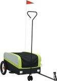 vidaXL Fietstrailer 30 kg ijzer zwart en groen