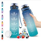 Waterfles 500ml Tritan Drinkfles met Fruitfilter en Tijdmarkering