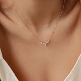 Hey Happiness Kroon Halsketting met Zirkonia Dames 925 Zilver 18K Roségoud Verguld – 41 cm + 5 cm Verstelbaar – Roségoud