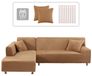 Camel Housse de canapé élastique pour canapé d'angle - Comprend 2 taies d'oreiller