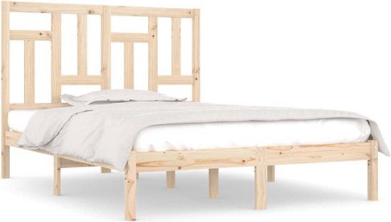 vidaXL Bedframe massief hout 135x190 cm