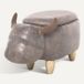 BUT HOMCOM Poef/voetenbank Anders Zwart, Bruin, Grijs