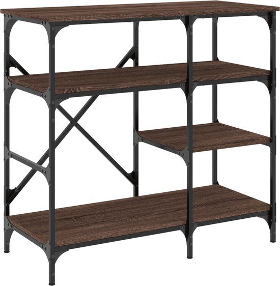 vidaXL Bakkersrek - 90x40x84 cm - Bruin - Metaal & Hout