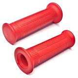 cyclingcolors Motorfietsgreep 22 mm (7/8 inch) 24 mm (1 inch) rubber, antislip, universeel, gesloten, scooter, bromfiets, vintage (rood)