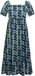 Regatta Damesjurk Orla Kiely Midi Summer Katoen Jersey Ballonmouw Vierkante hals Korte mouw Casual Vrouwen 36 Lente/Zomer giant square flower blue