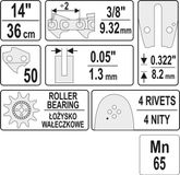 Yato Kettingzaagblad - 14 Inch (35 cm) - 50 Schakels - 3/8" Steek (1,3 mm)