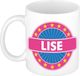 Bellatio Decorations - Lise voornaam - koffiemok - beker - wit/roze - 300 ml