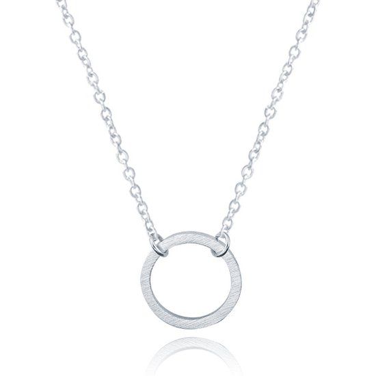 LGT JWLS Hippe dames ketting Circle Zilverkleurig