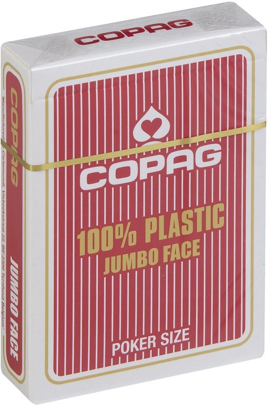 Copag 100% plastic Poker Jumbo Faces - Rood