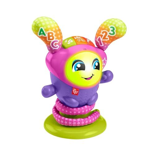 Fisher-Price Fisher-Price DJ Bouncin' Star leerrobot, interactief speelgoed met lichten en geluiden, cadeau voor baby's vanaf 9 maanden, UK-versie (HRC48)