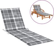 vidaXL Ligbedkussen 200x60x3 cm Oxford Stof Ruitpatroon Grijs