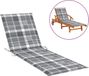 vidaXL Ligbedkussen 200x60x3 cm Oxford Stof Ruitpatroon Grijs