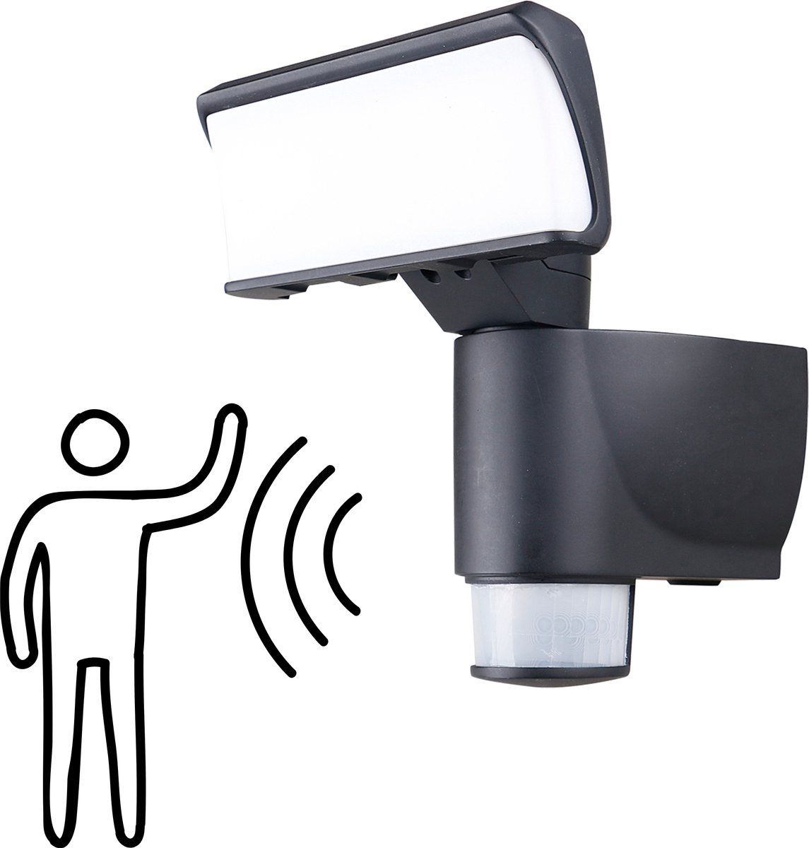 LED.nl ViewFollow Wandlamp Buiten met Bewegingssensor - Zwart - Beweging Volg Functie - 1100 Lumen - IP44