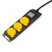 STAK H05RR-F 3G1.5 Stekkerdoos, 3-voudig, French Type 2P+T IP44, neopreenkabel, 1,5 m