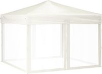 vidaXL Partytent, inklapbaar met zijwanden, crème, 3x3 meter