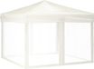 vidaXL Partytent, inklapbaar met zijwanden, crème, 3x3 meter