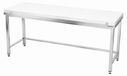 GOLDINOX Plan de travail en acier inoxydable, 1800x600 mm, avec plateau de découpe blanc et renfort PREMIUM