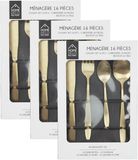 Home Deco Factory Bestekset Tableware Collection - 48 delig - goud - RVS - 12 personen