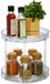 Merkloos Relaxdays Draaiplateau met 2 etages, Ø 23,5 cm, draaiplateau voor koelkast, cosmetica en specerijen, rond, transparant