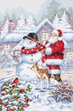 Leti Stitch Borduurpakket LETI 8015 Snowman and Santa
