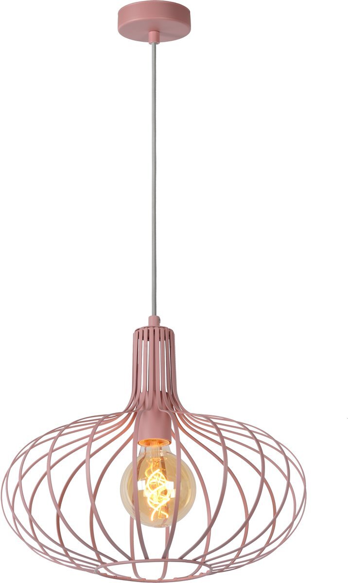 Lucide MERLINA - Hanglamp - Ã˜ 38 cm - E27 - Roze