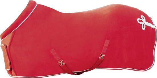 HKM Fleece Rug with Collar - Red - 125cm