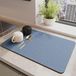 Tapis égouttoir - Séchage rapide - Antidérapant - Lavable - Silicone - Rectangle - Bleu - 40 x 50 cm