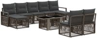 vidaXL Tuinbank Set 2 Zitplaatsen Polywood Grijs en Donkergrijs